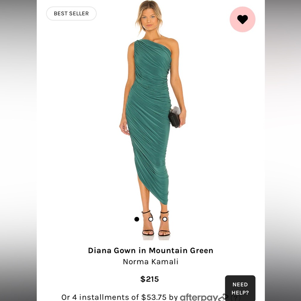 Diana Gown in Mountain Green- Norma Kamali